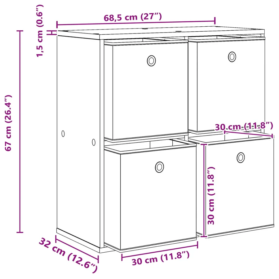 Buffet avec tiroir Blanc 68,5 x 32 x 67 cm - 13