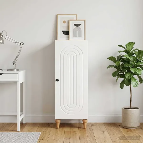Buffet Blanc brillant 33 x 34,5 x 90 cm Bois d'ingénierie