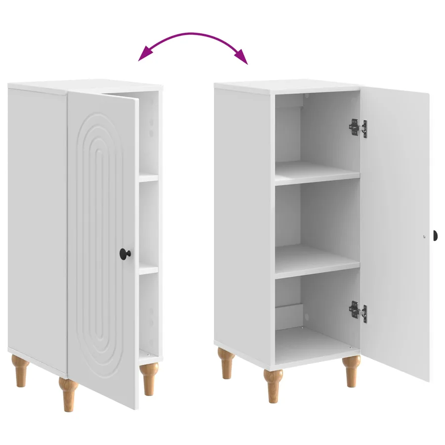 Buffet Blanc brillant 33 x 34,5 x 90 cm Bois d'ingénierie - 11