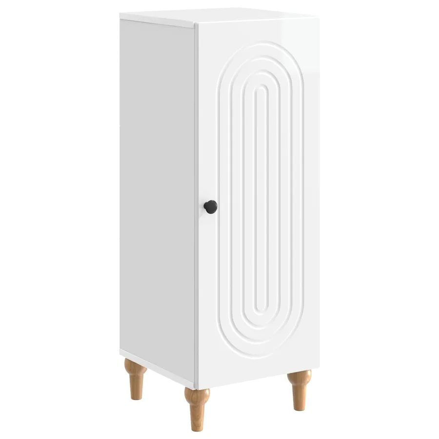 Buffet Blanc brillant 33 x 34,5 x 90 cm Bois d'ingénierie - 2
