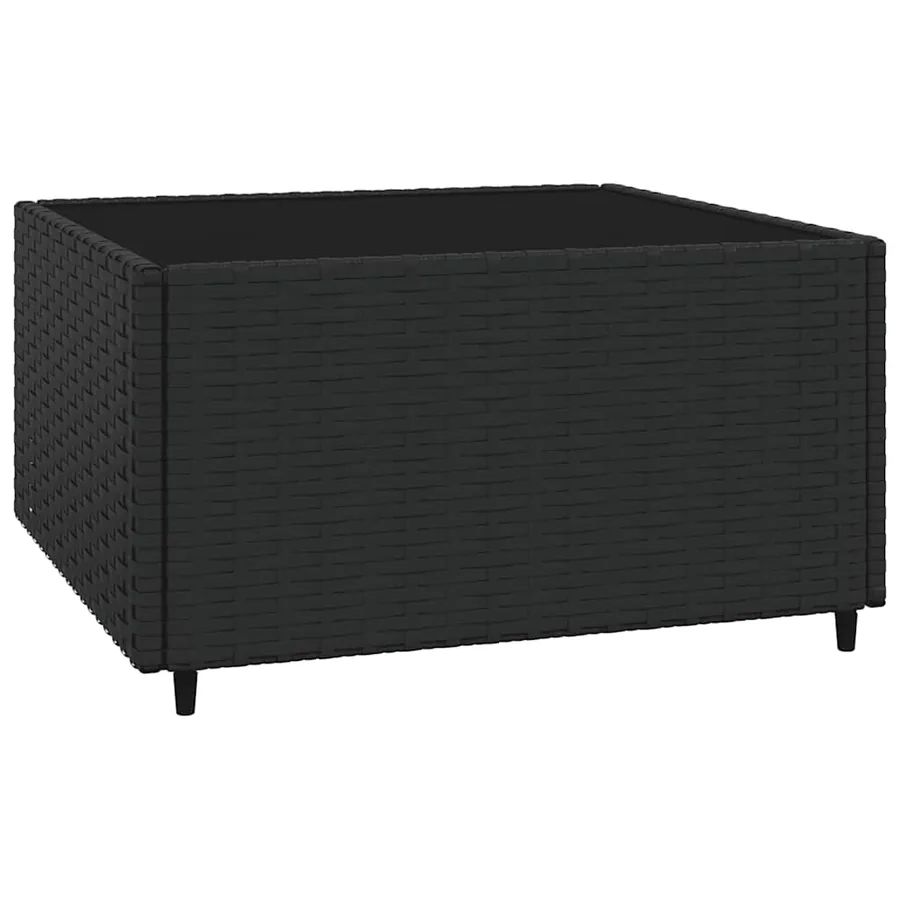 Salon de jardin 4 pcs avec coussins Noir Résine tressée - 7