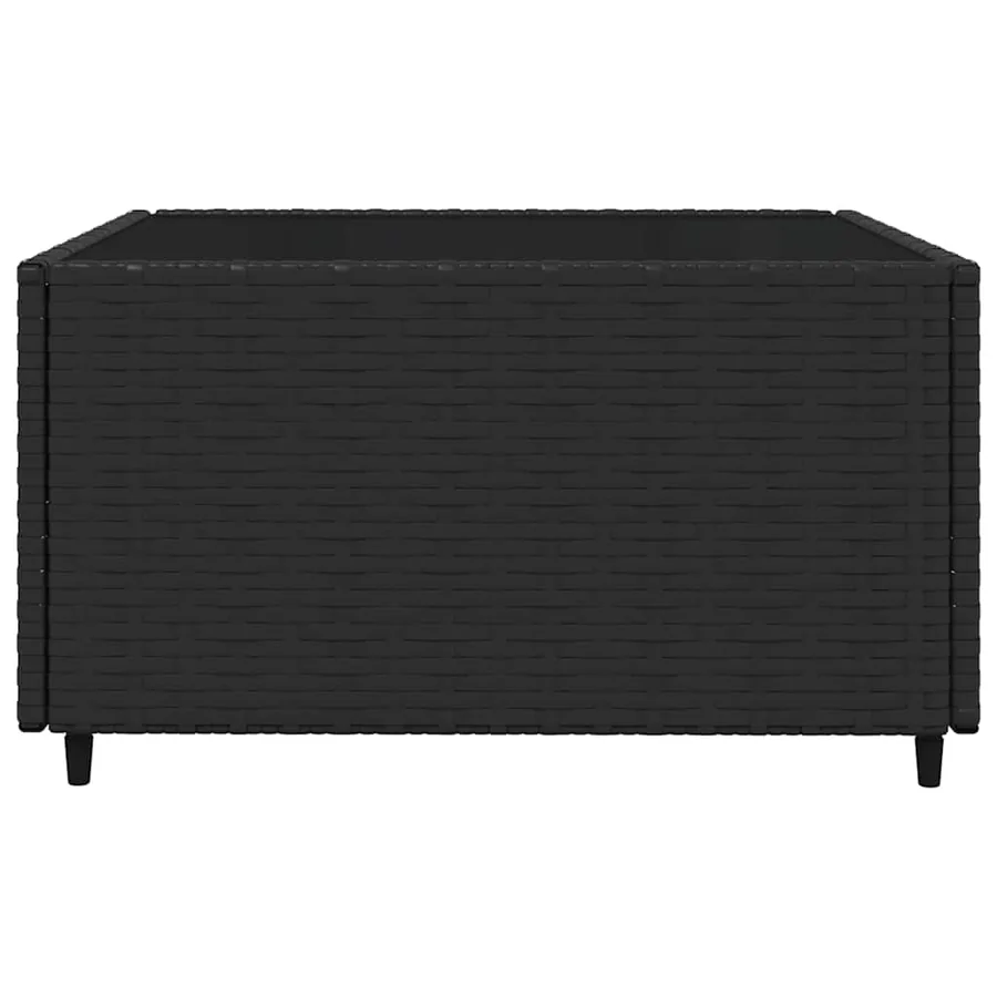 Salon de jardin 4 pcs avec coussins Noir Résine tressée - 8
