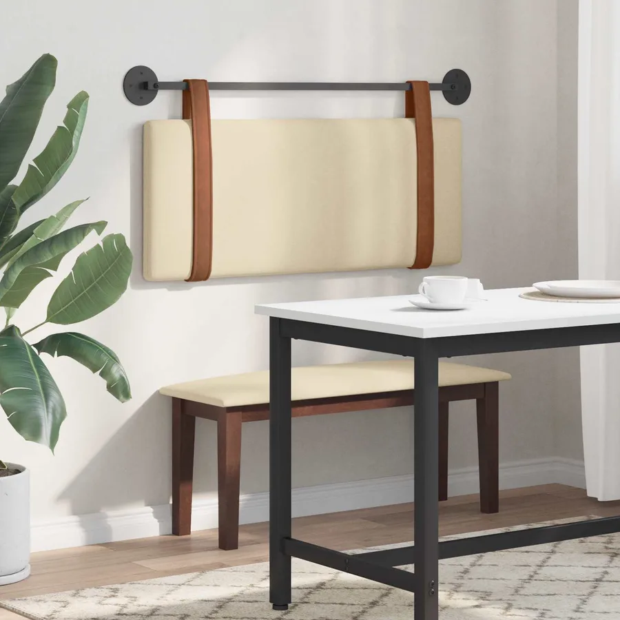 Tête de lit suspendue Crème PU antique - 4