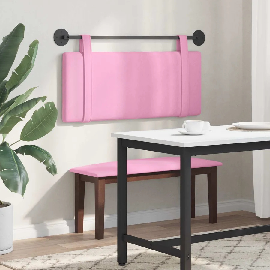 Tête de lit suspendue Rose tissu - 4
