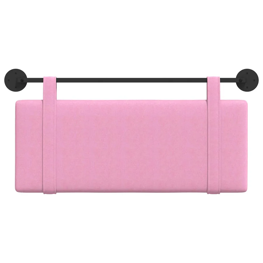 Tête de lit suspendue Rose tissu - 5