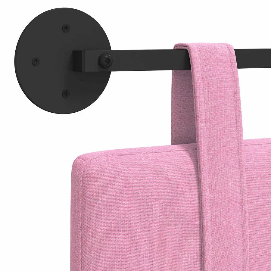 Tête de lit suspendue Rose tissu - 9