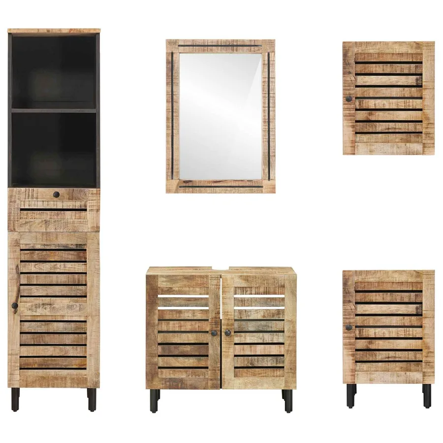 Ensemble de Meubles de Salle de Bain 5 pc Naturel - 9