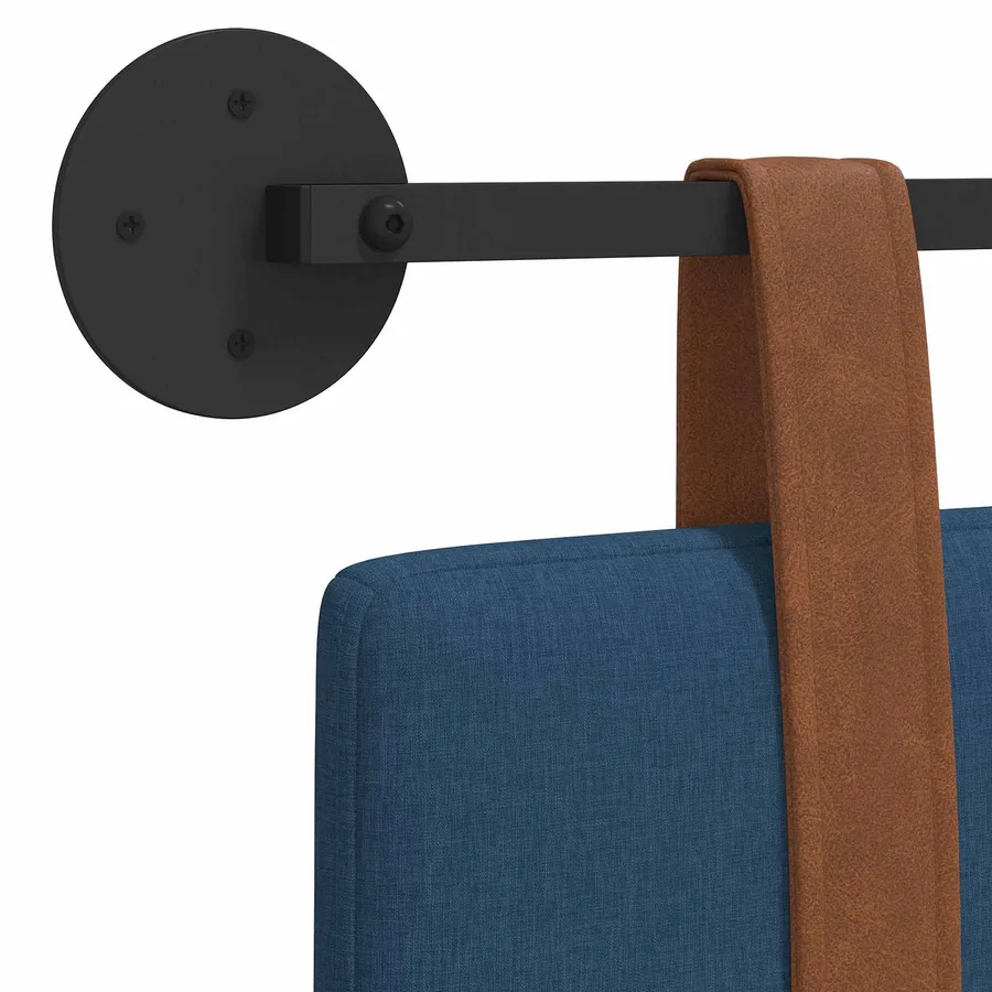Tête de lit suspendue Bleu PU antique - 9