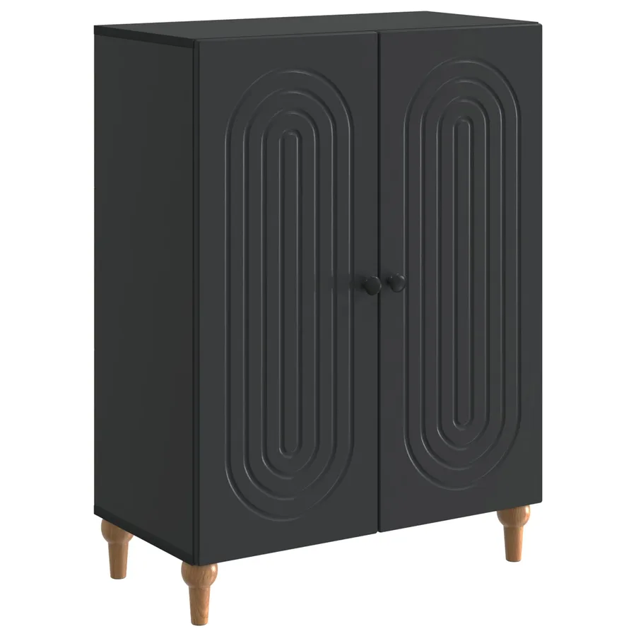 Buffet Noir 66 x 34,5 x 90 cm Bois d'ingénierie - 2