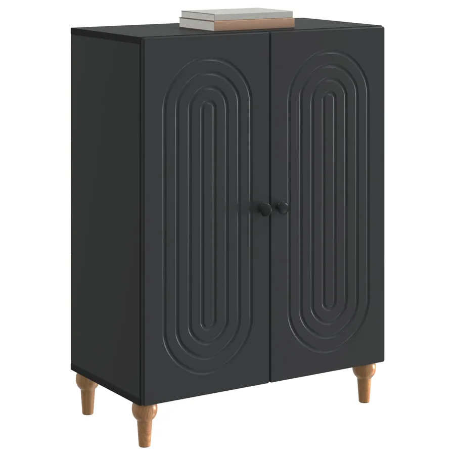 Buffet Noir 66 x 34,5 x 90 cm Bois d'ingénierie - 3