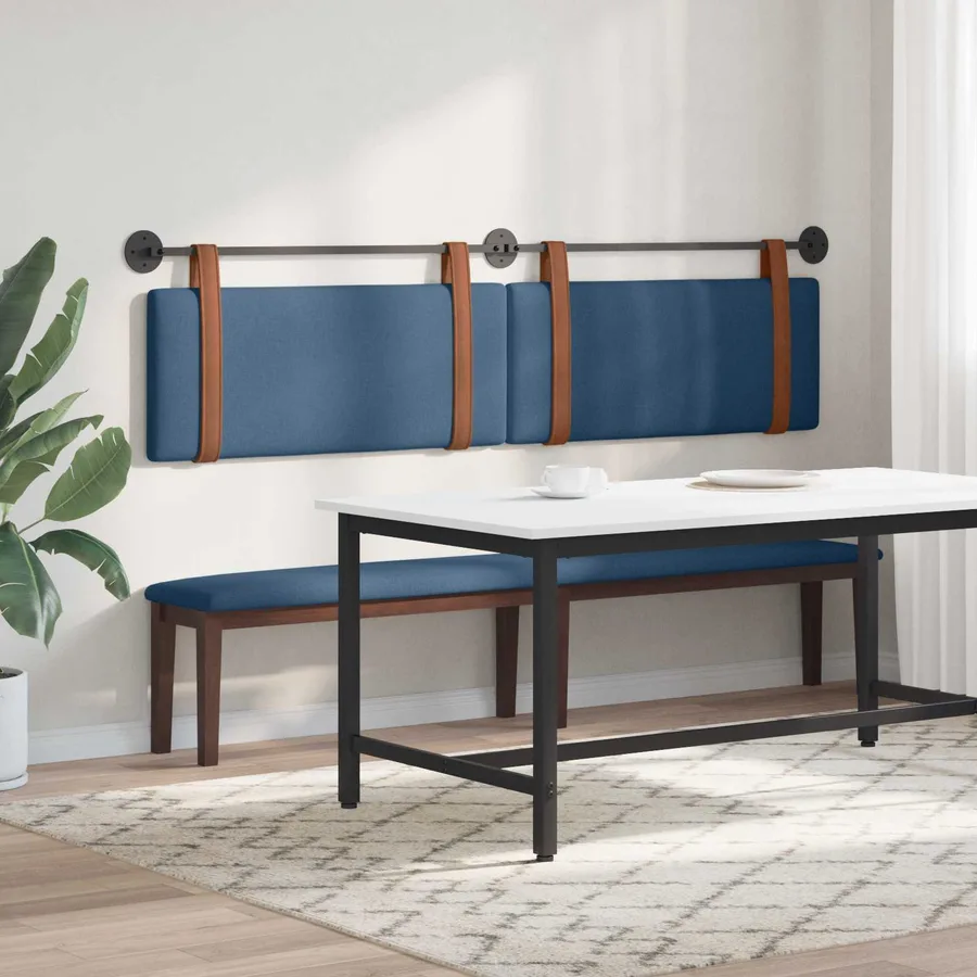 Tête de lit suspendue Bleu PU antique - 4
