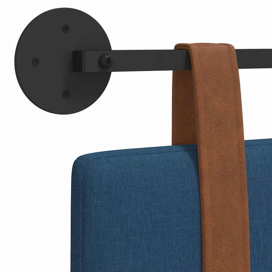 Tête de lit suspendue Bleu PU antique - 9