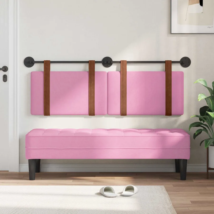Tête de lit suspendue Rose PU antique - 3