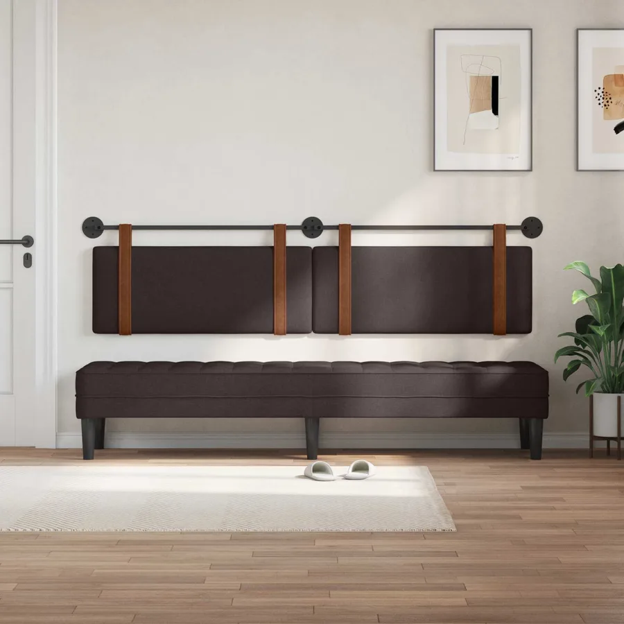 Tête de lit suspendue Marron foncé PU antique - 3
