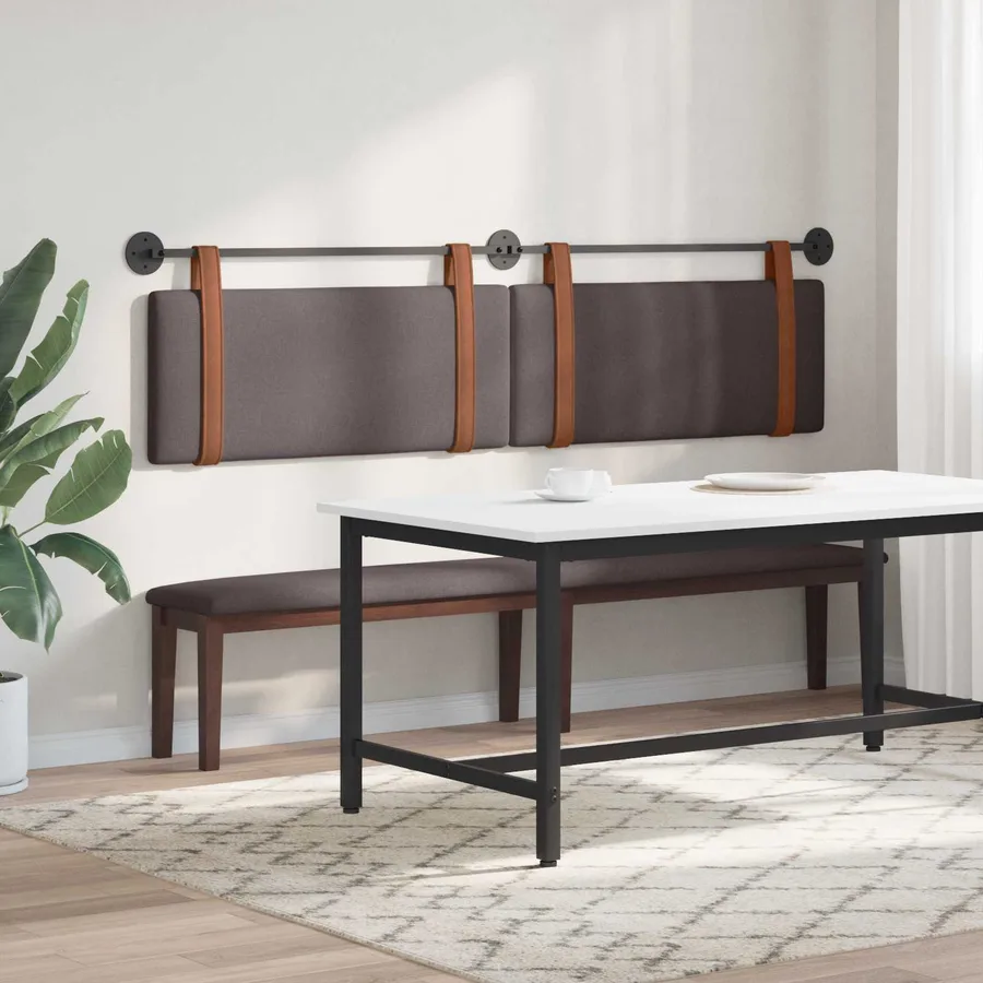 Tête de lit suspendue Marron foncé PU antique - 4