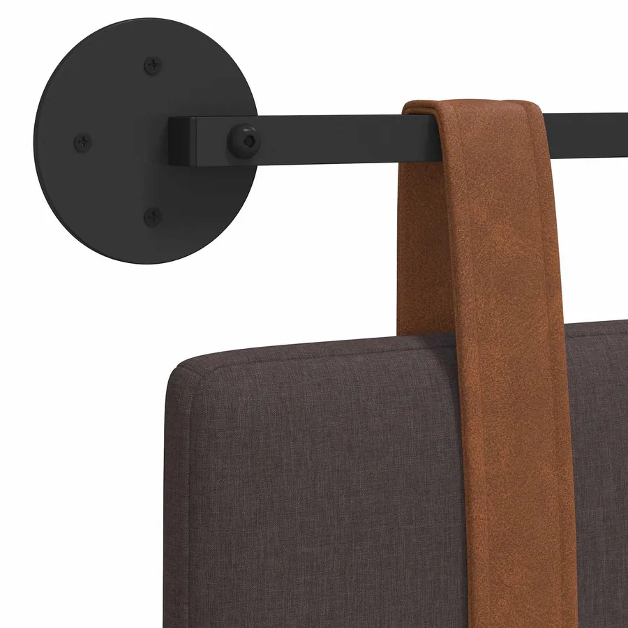 Tête de lit suspendue Marron foncé PU antique - 9