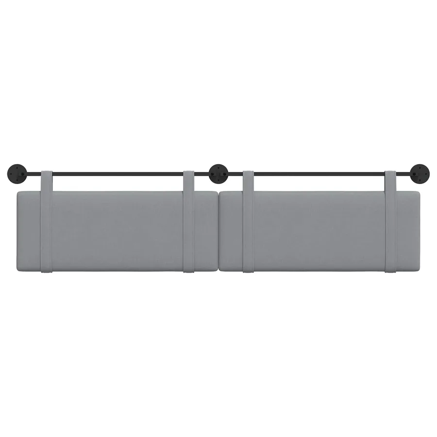 Tête de lit suspendue Gris clair Tissu - 5