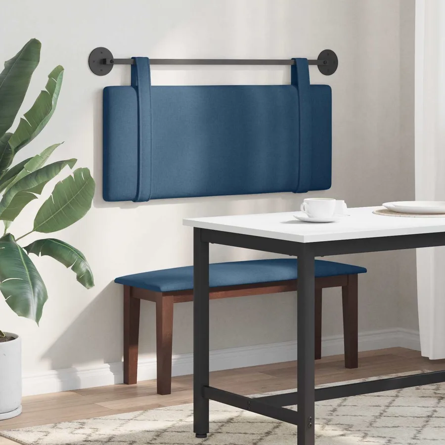 Tête de lit suspendue Bleu Tissu - 4