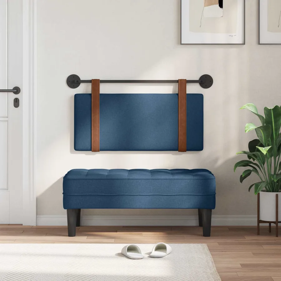 Tête de lit suspendue Bleu PU antique - 3