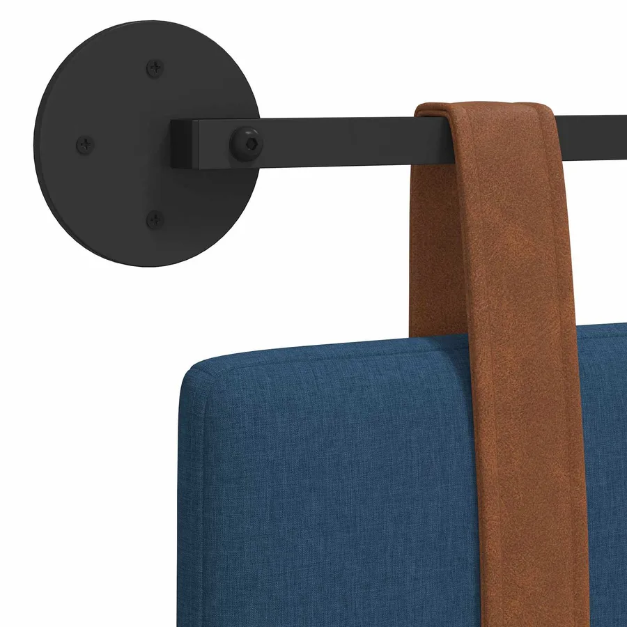 Tête de lit suspendue Bleu PU antique - 9