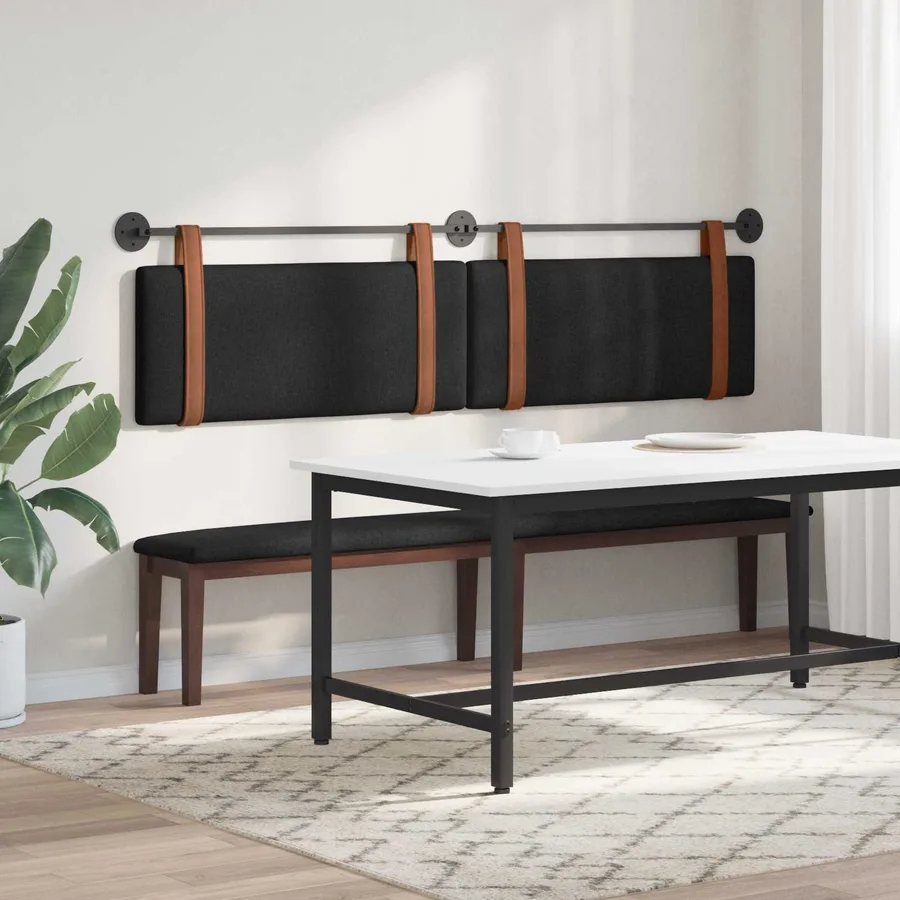 Tête de lit suspendue Noir PU antique - 4