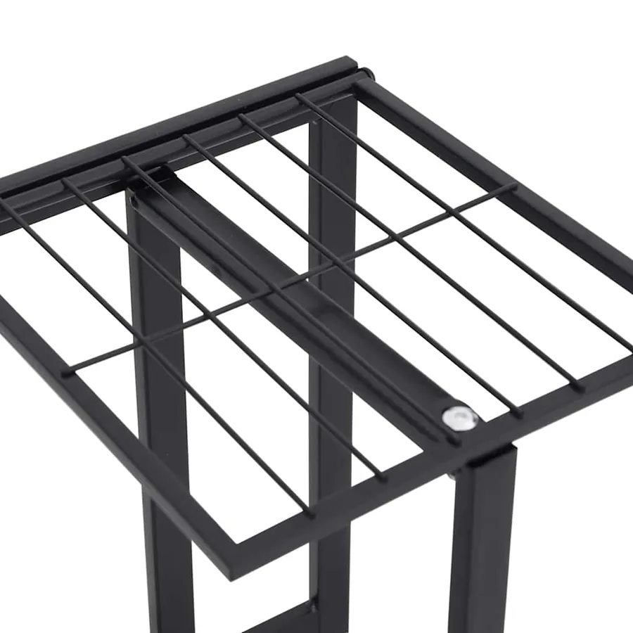 Support pour plantes 4 niveaux 43x22x76 cm Noir Métal - 8