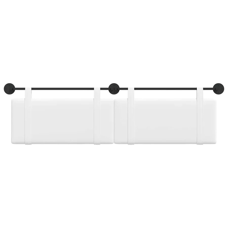 Tête de lit suspendue Blanc Tissu - 5