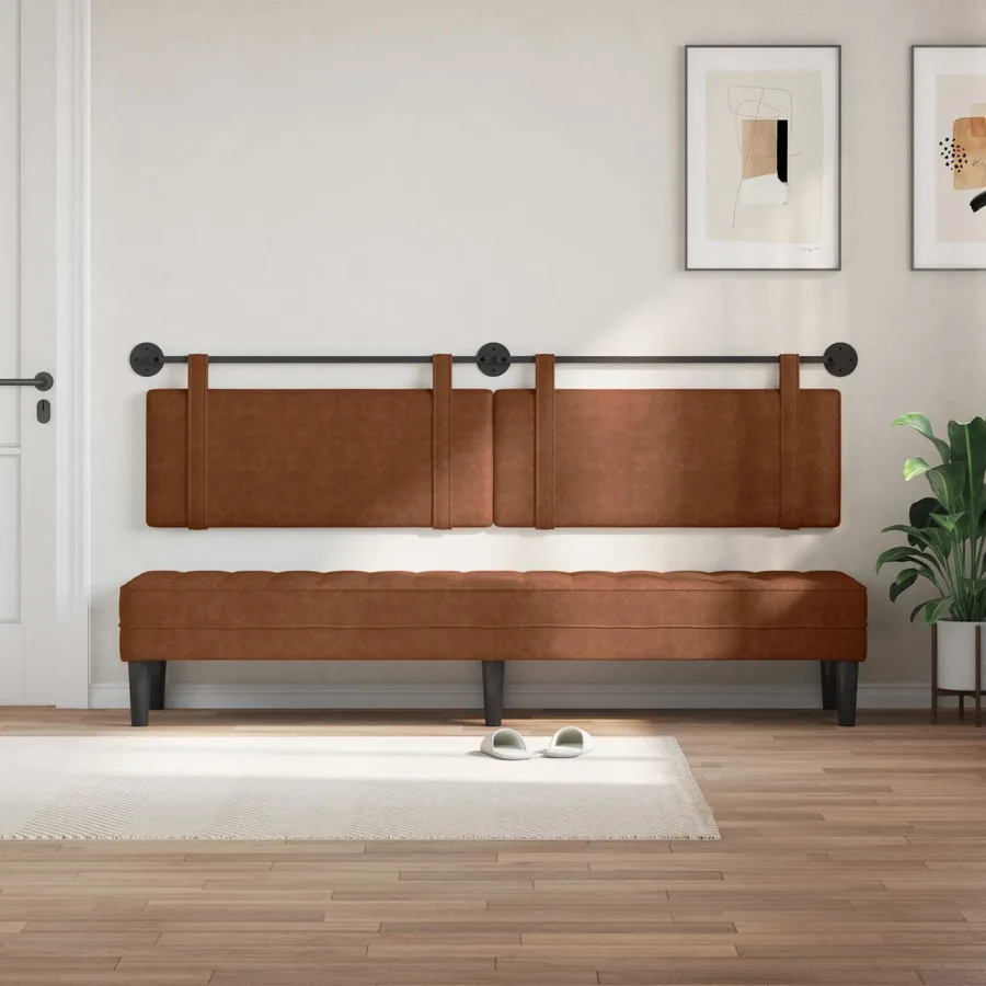 Tête de lit suspendue Marron PU antique - 3
