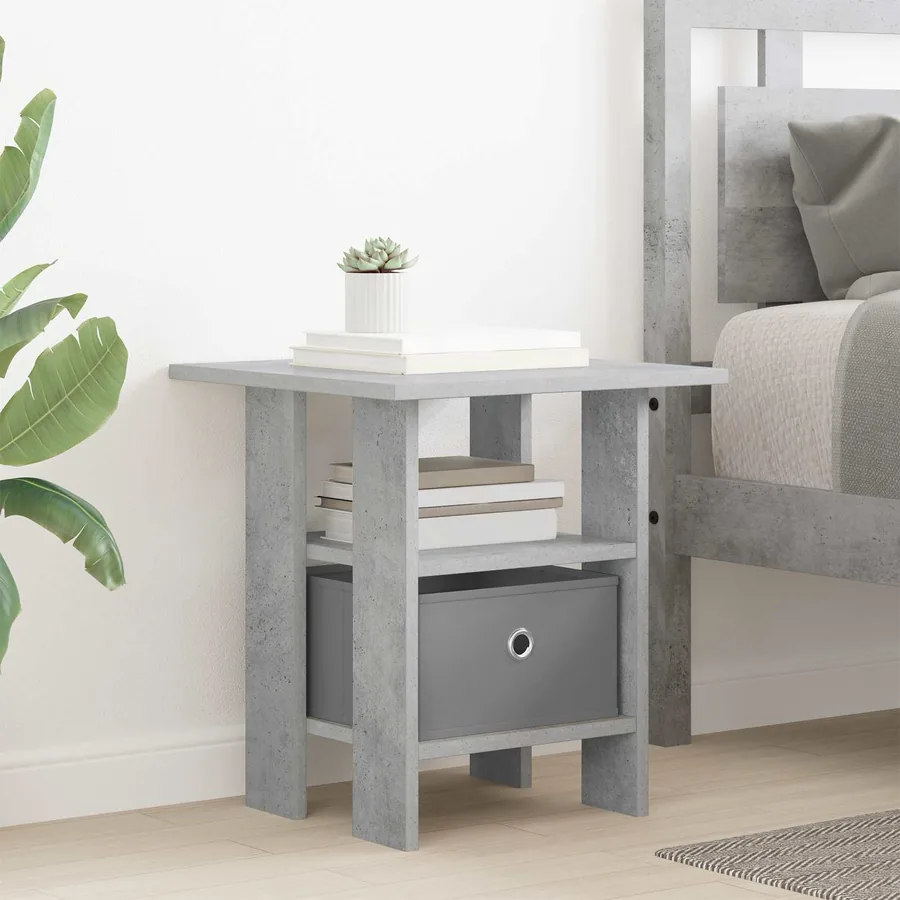 Table de chevet Gris béton 41 x 40 x 45 cm Bois d'ingénierie