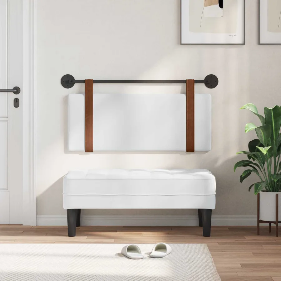 Tête de lit suspendue Blanc PU antique - 3