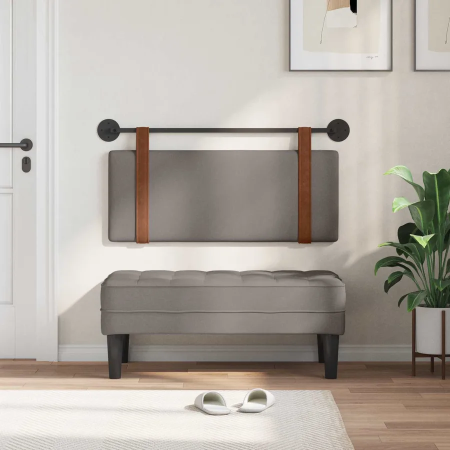 Tête de lit suspendue Taupe PU antique - 3