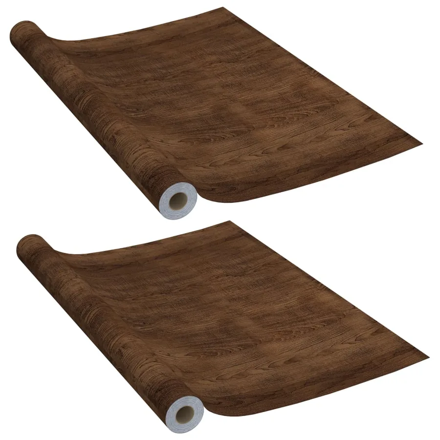 Films autoadhésifs pour portes 2 pcs Chêne foncé 210x90 cm PVC - 2