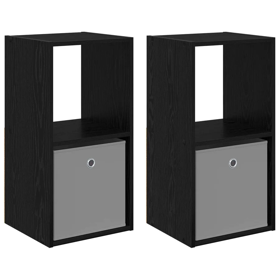 Table de chevet avec tiroir 2 pcs Chêne noir 35 x 32 x 68,5 cm - 2
