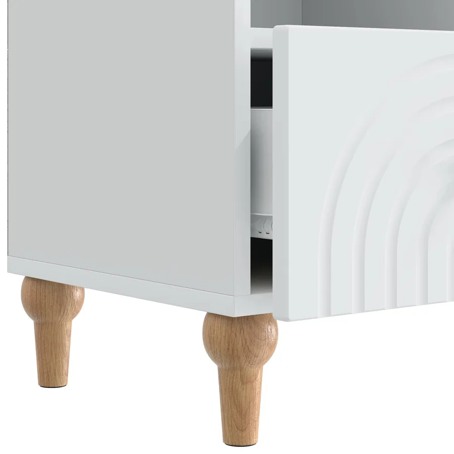 Meuble TV Blanc 102 x 34,5 x 50 cm Bois d’ingénierie - 9