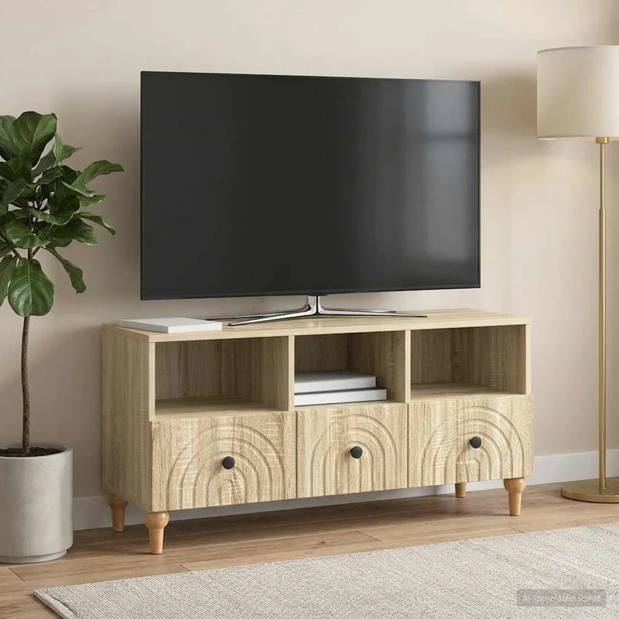 Meuble TV Chêne Sonoma 102 x 34,5 x 50 cm Bois d’ingénierie - 4