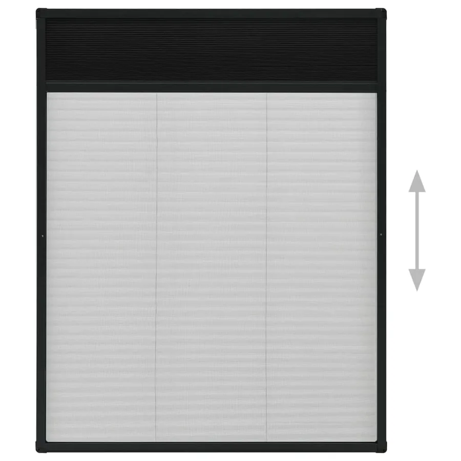 Moustiquaire plissée pour fenêtre Aluminium Anthracite 80x100cm - 5