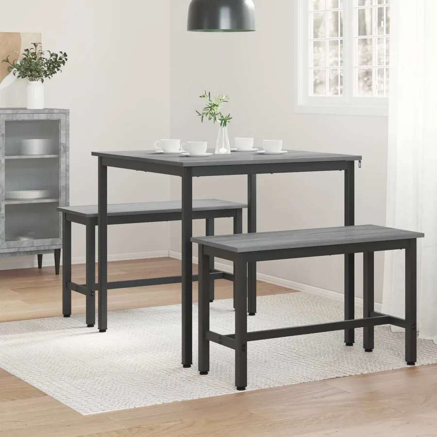Table de salle à manger / Table de repas 80 x 80 x 75 cm MÉTAL - 4