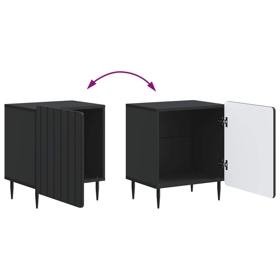 Cabinet de chevet 2 pcs Noir 43 x 34,5 x 52 cm - 12