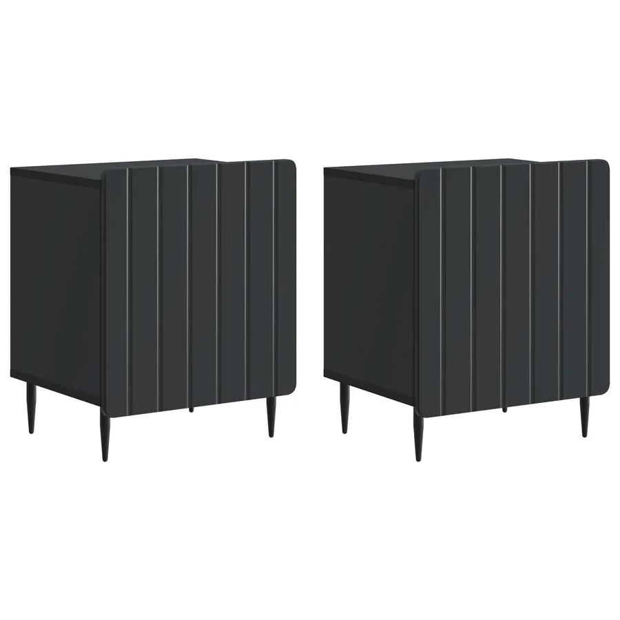 Cabinet de chevet 2 pcs Noir 43 x 34,5 x 52 cm - 2