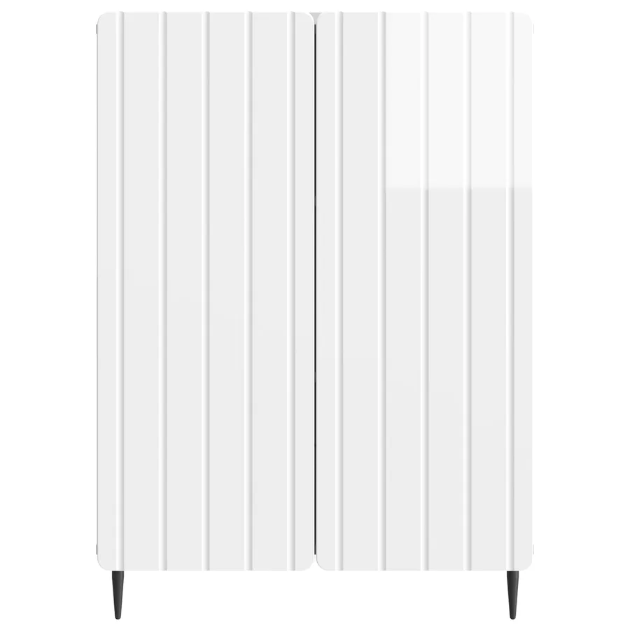 Buffet Blanc brillant 66 x 34,5 x 92 cm Bois d'ingénierie - 6