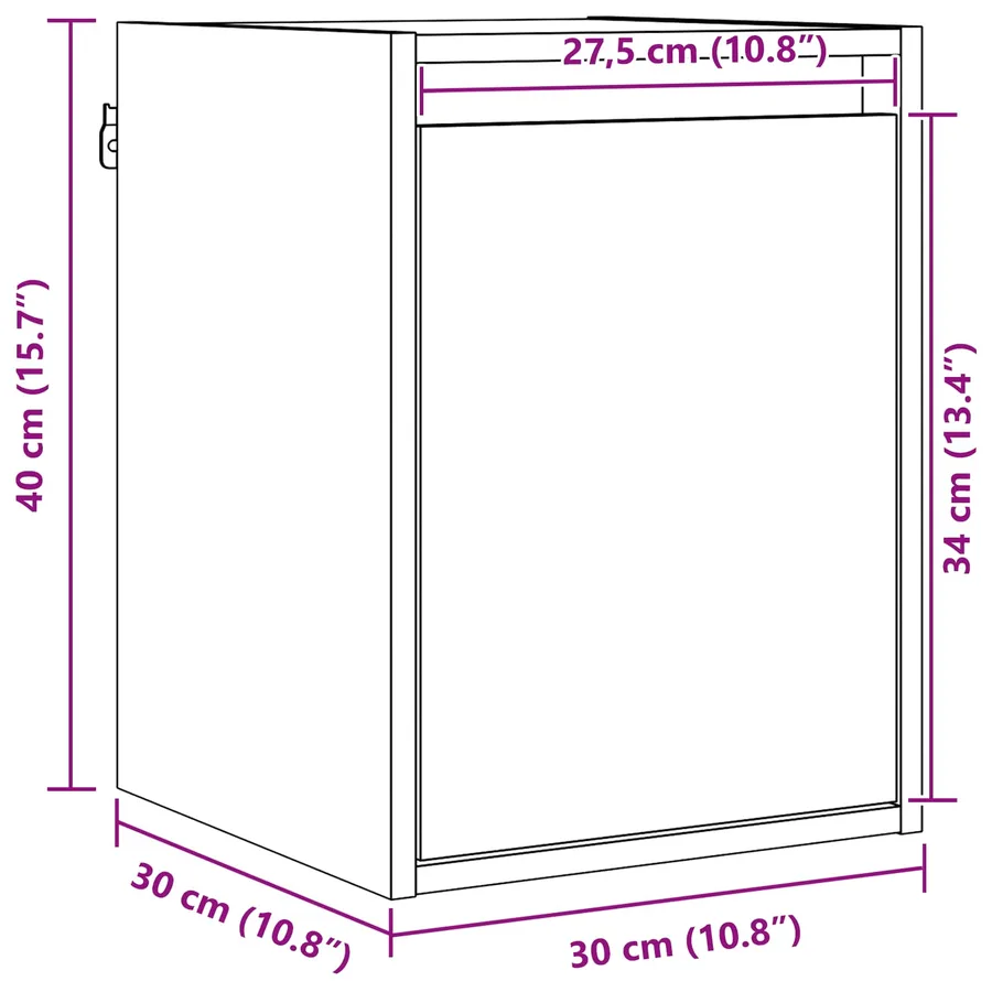 Meuble mural Montage mural 2 pcs Cire marron 30 x 30 x 40 cm - 12