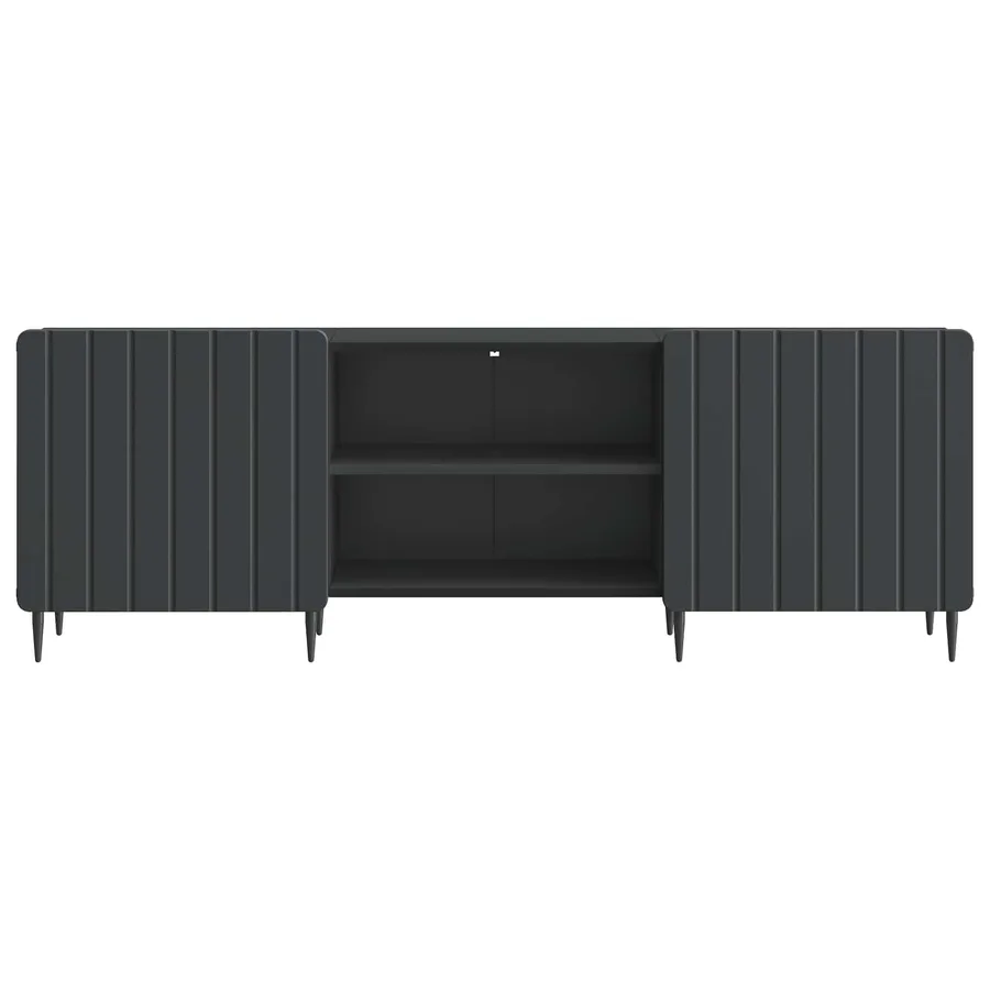 Meuble TV Noir 150 x 31 x 52 cm Bois d'ingénierie - 6