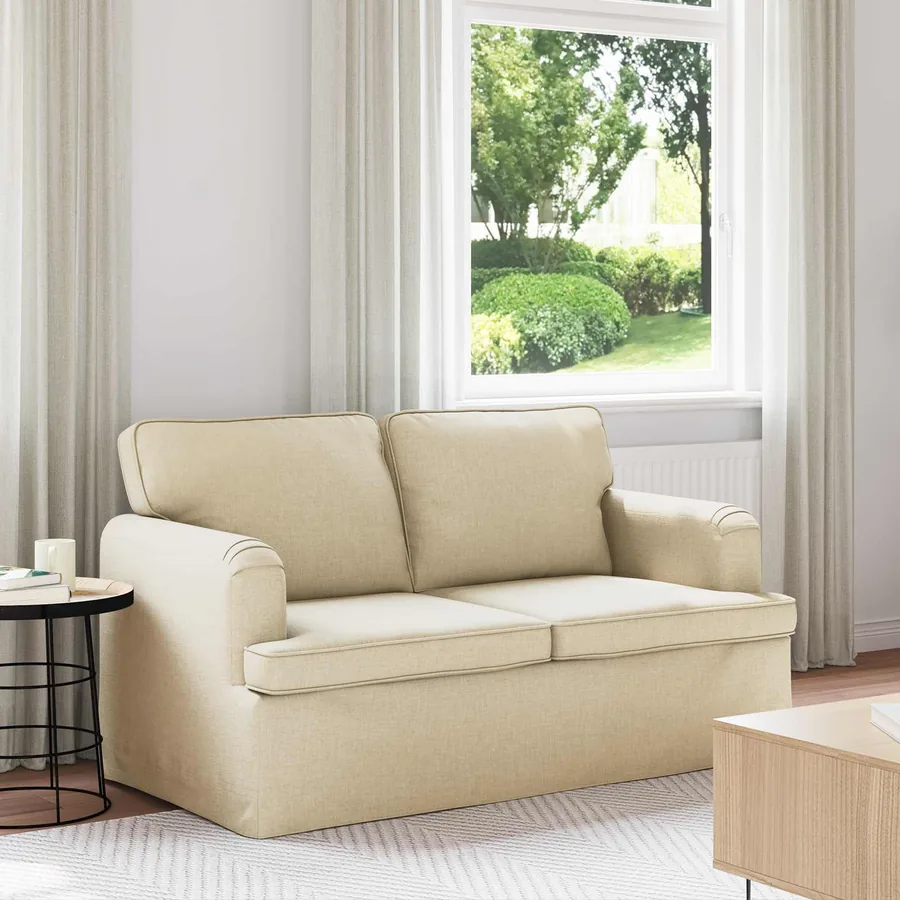 Canapé Crème 144 x 80 x 85 cm tissu