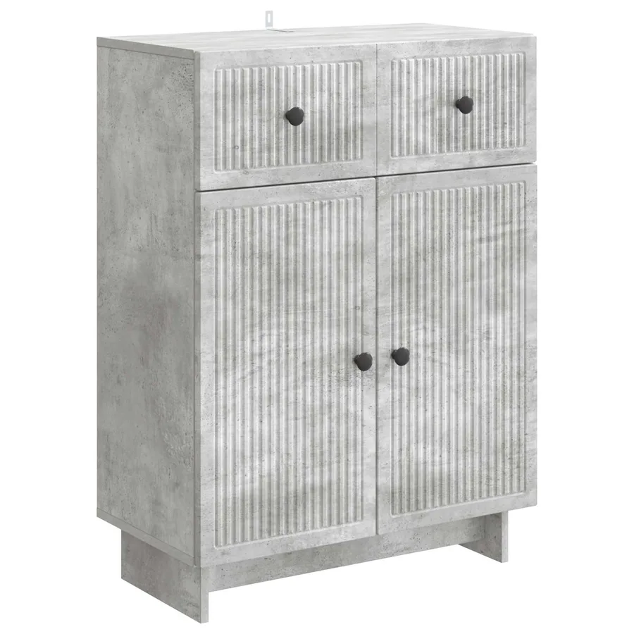 Buffet Gris béton 66 x 34,5 x 90 cm Bois d'ingénierie - 2