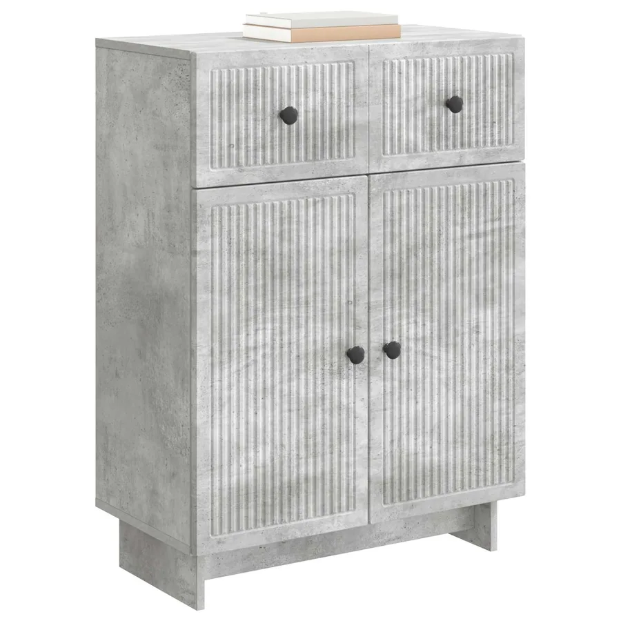 Buffet Gris béton 66 x 34,5 x 90 cm Bois d'ingénierie - 3