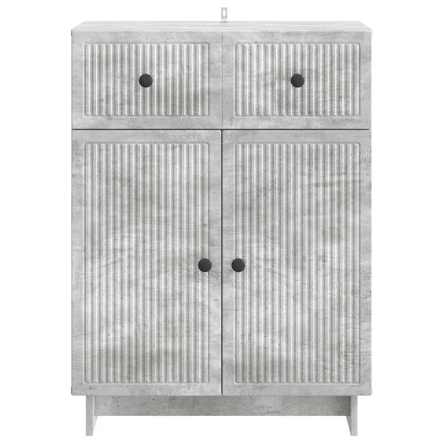 Buffet Gris béton 66 x 34,5 x 90 cm Bois d'ingénierie - 6