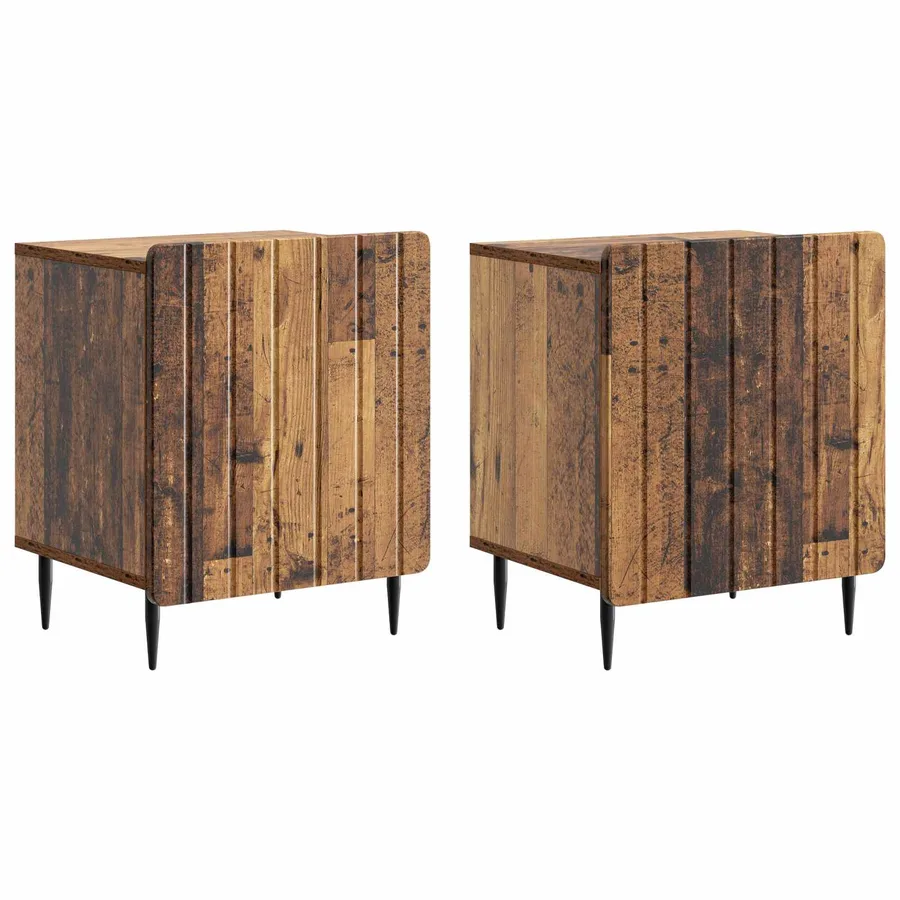 Cabinet de chevet 2 pcs Bois ancien 43 x 34,5 x 52 cm - 2