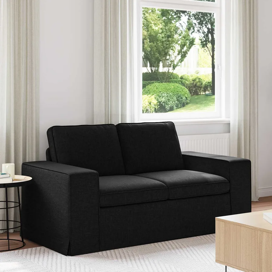 Canapé Noir 162 x 80 x 82 cm tissu