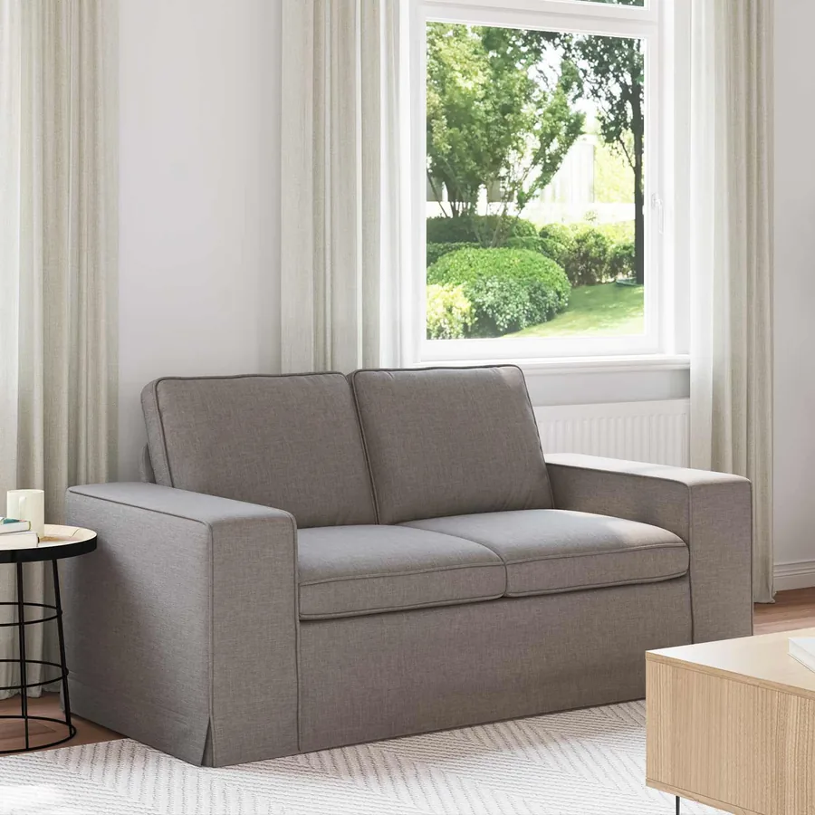 Canapé Taupe 162 x 80 x 82 cm tissu