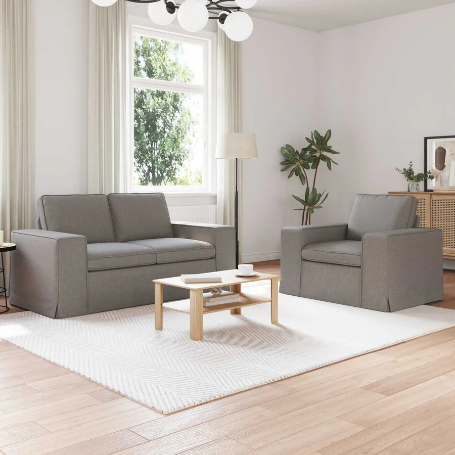 Ensemble de Canapés 2 pcs Taupe 162 x 80 x 82 cm tissu